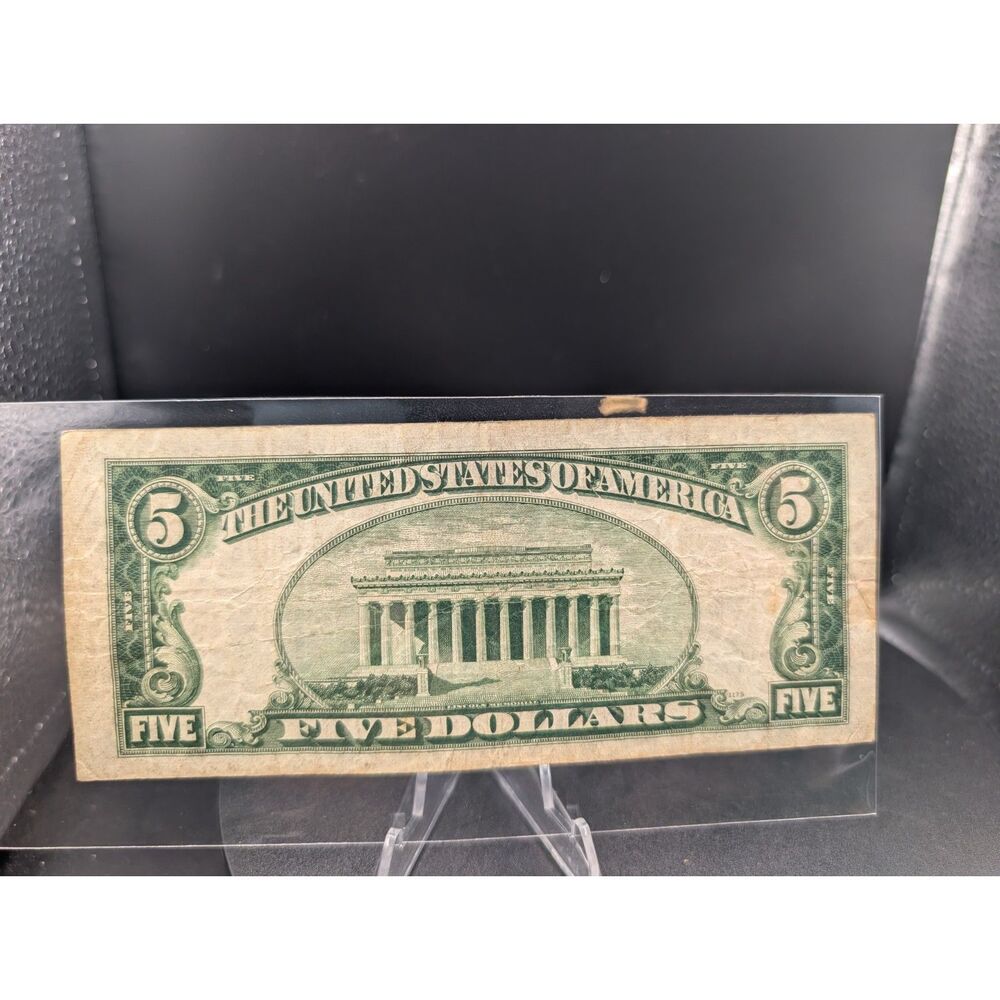 1934A $5 Silver Certificate • Blue Seal • Circulated • J47955498A